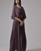 Wine Chinnon Hand embroidered Gown